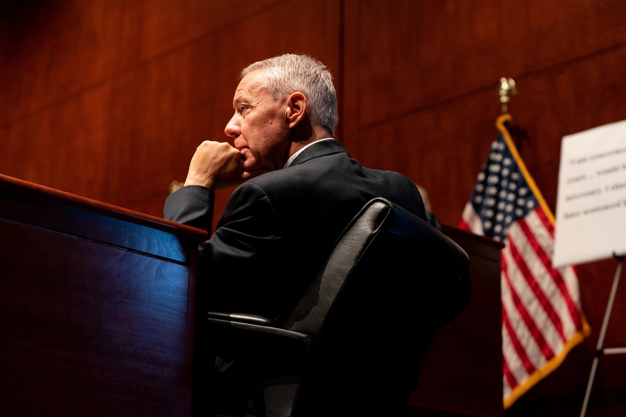 Representative Ken Buck (R-CO) listens during a hearing of the U.S. House Judiciary Committee.