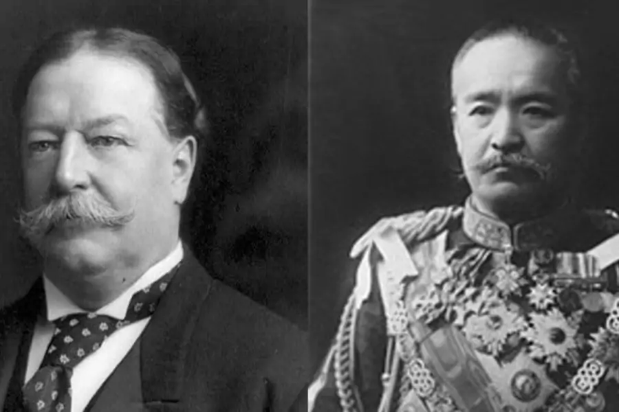 Secretary of War William Howard Taft and Prime Minister of Japan Count Taro Katsura. Library of Congress, U.S. State Department.