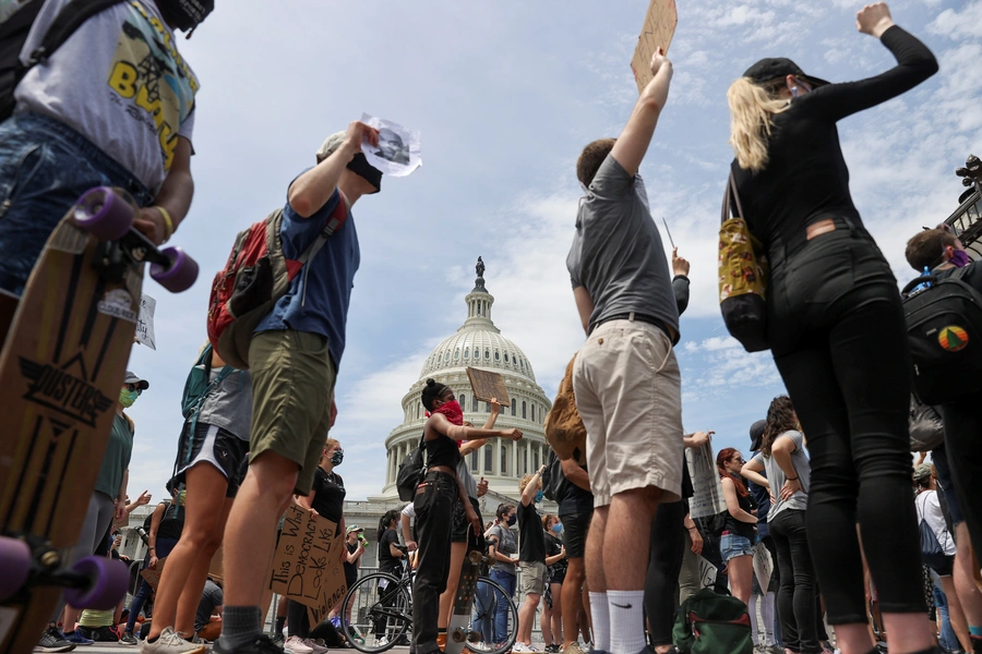 People attend a Black Lives Matter rally outside the U.S. Capitol in Washington, D.C. June 3, 2020.