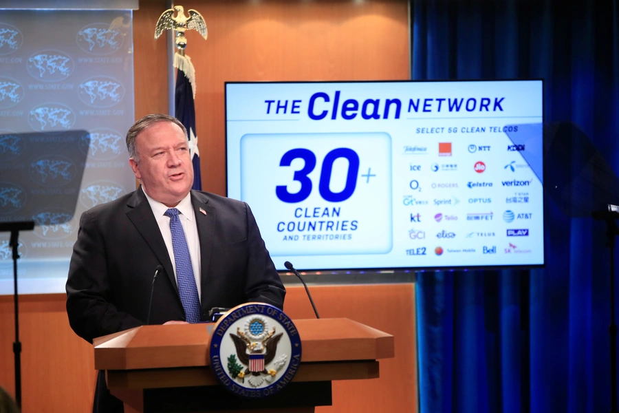 U.S. Secretary of State Mike Pompeo speaks during a news conference at the State Department.