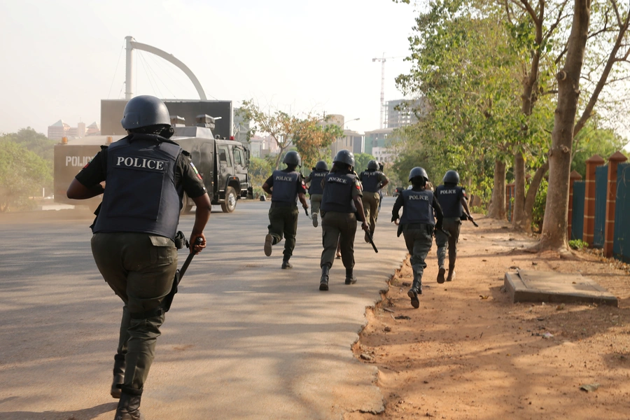 Police disrupt a rally by the #BringBackOurGirls campaign, protesting in Nigeria's capital Abuja to mark 1,000 days since over 200 schoolgirls were kidnapped from their secondary school in Chibok by Islamist group Boko Haram, on January 8, 2017.