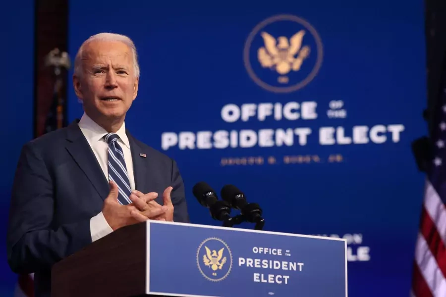 President-Elect Joe Biden speaks at a news conference in Wilmington, Delaware, on November 10, 2020.