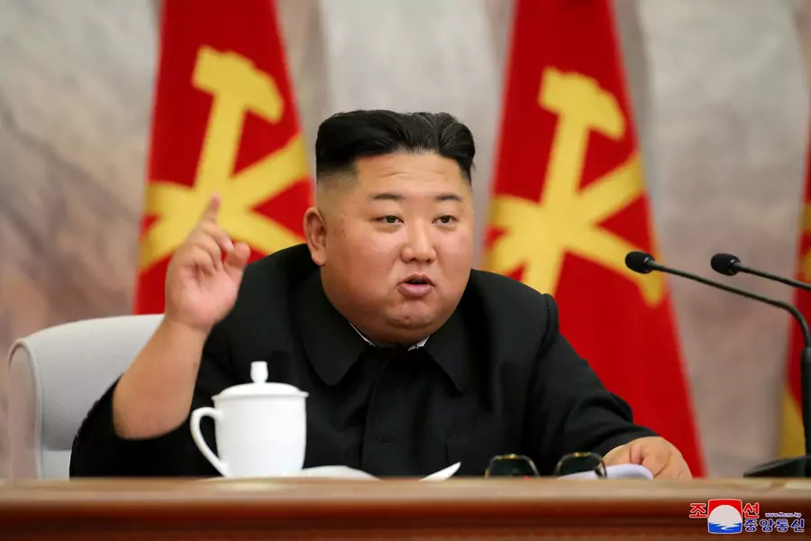 North Korean leader Kim Jong-un speaks at the conference of the Central Military Committee of the Workers' Party of Korea in this image released by North Korea's Korean Central News Agency (KCNA) on May 23, 2020. 