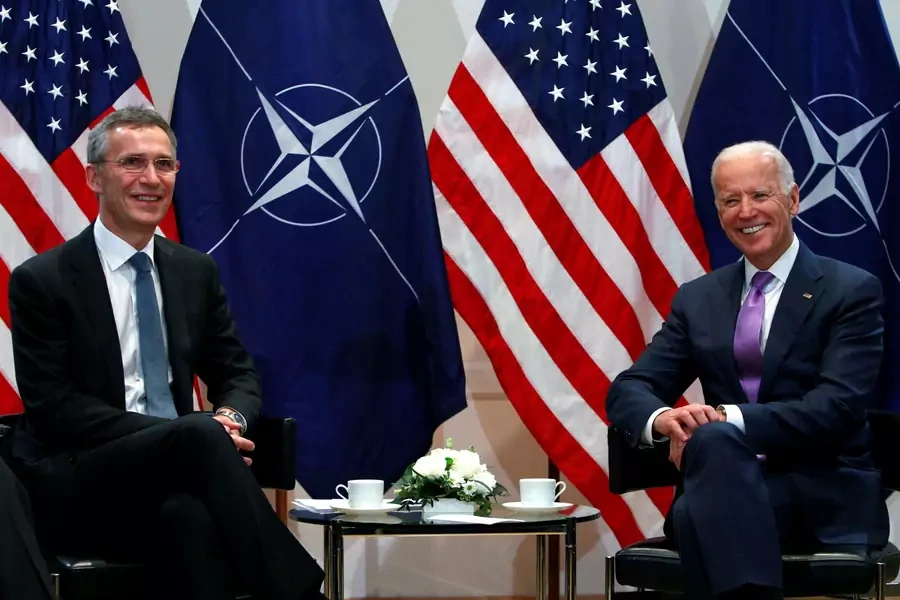 Then U.S. Vice President Joe Biden meets NATO Secretary General Jens Stoltenberg during the fifty-first Munich Security Conference in Munich, Germany on February 7, 2015. 