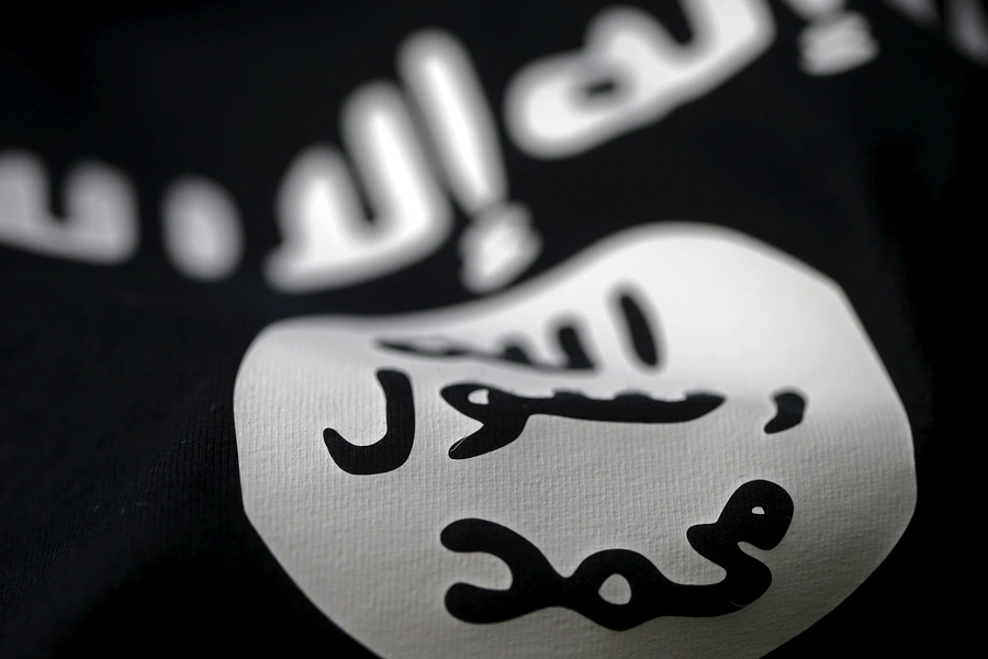 An Islamic State flag is seen in this picture illustration.