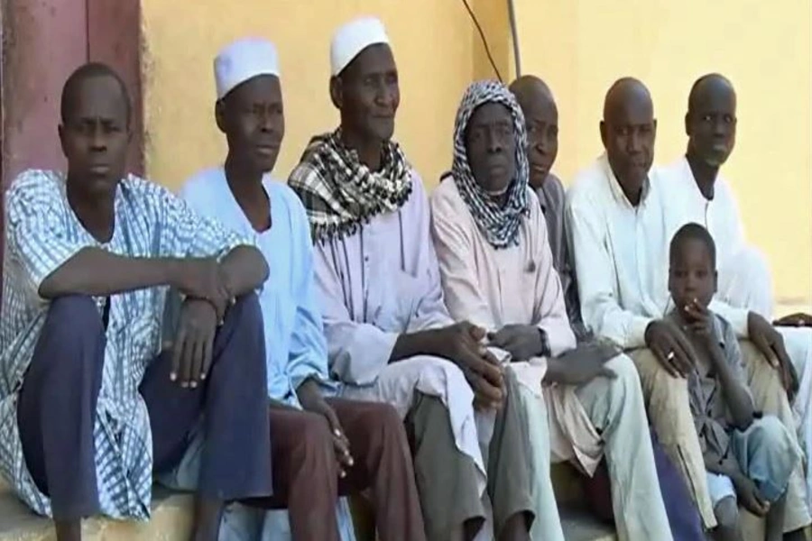 Former Boko Haram fighters are seen in Meri, Cameroon on April 9, 2021.