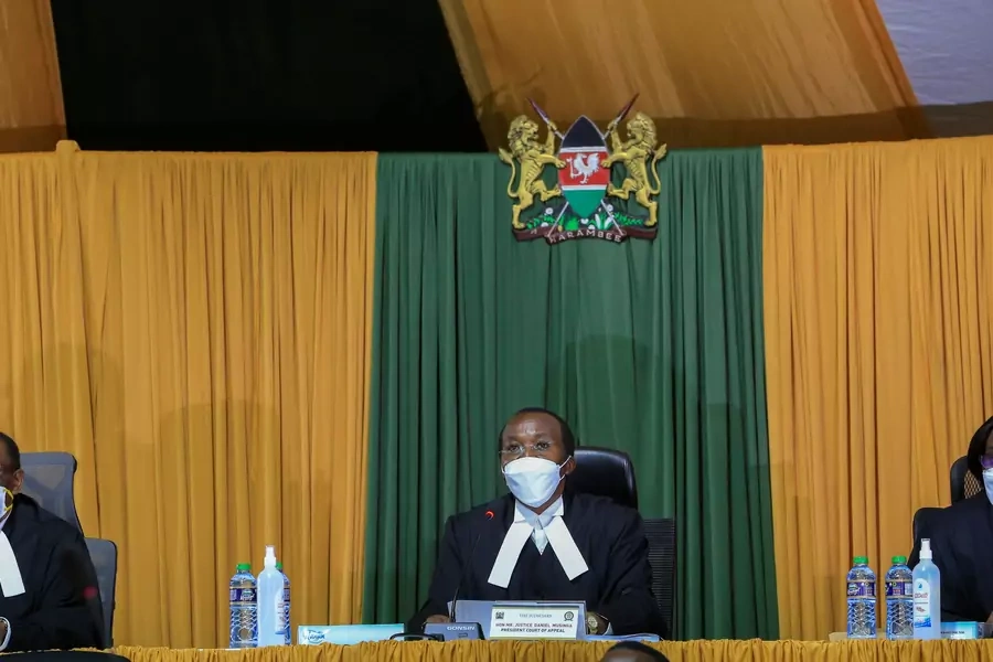 Kenya Court of Appeal President Daniel Musinga addresses delegates during the ruling of the Building Bridges Initiatives (BBI) case at the Court of Appeal in Nairobi, Kenya on August 20, 2021.