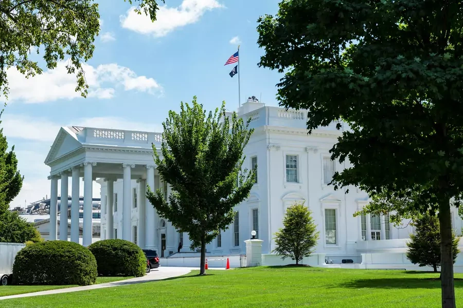 The exterior of the White House is seen from the North Lawn in Washington, D.C., on August 19, 2021.