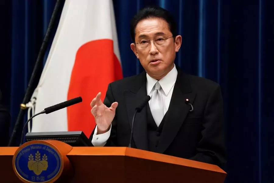 Fumio Kishida, Japan's prime minister, speaks during a news conference at the prime minister's official residence in Tokyo, Japan, October 4, 2021
