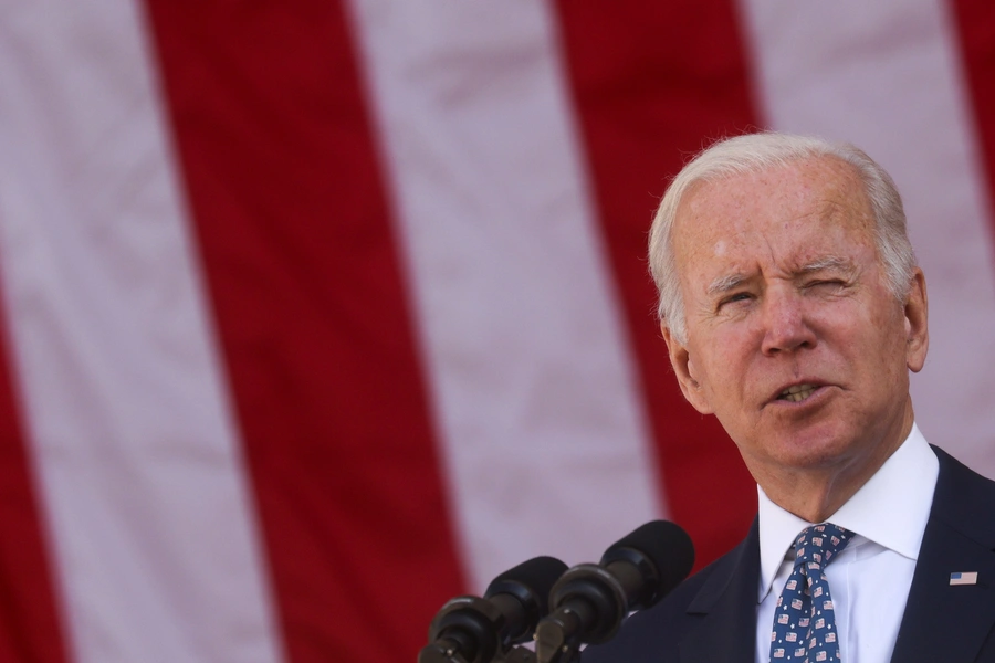 U.S. President Joe Biden delivers remarks at the National Veterans Day Observance at Arlington National Cemetery in Arlington, Virginia, on November 11, 2021.