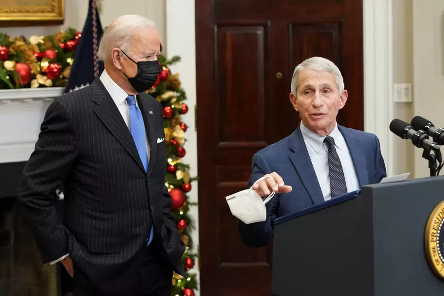 Top U.S. infectious disease official Dr. Anthony Fauci and U.S. President Joe Biden deliver an update on the Omicron variant at the White House in Washington, D.C., U.S. on November 29, 2021.