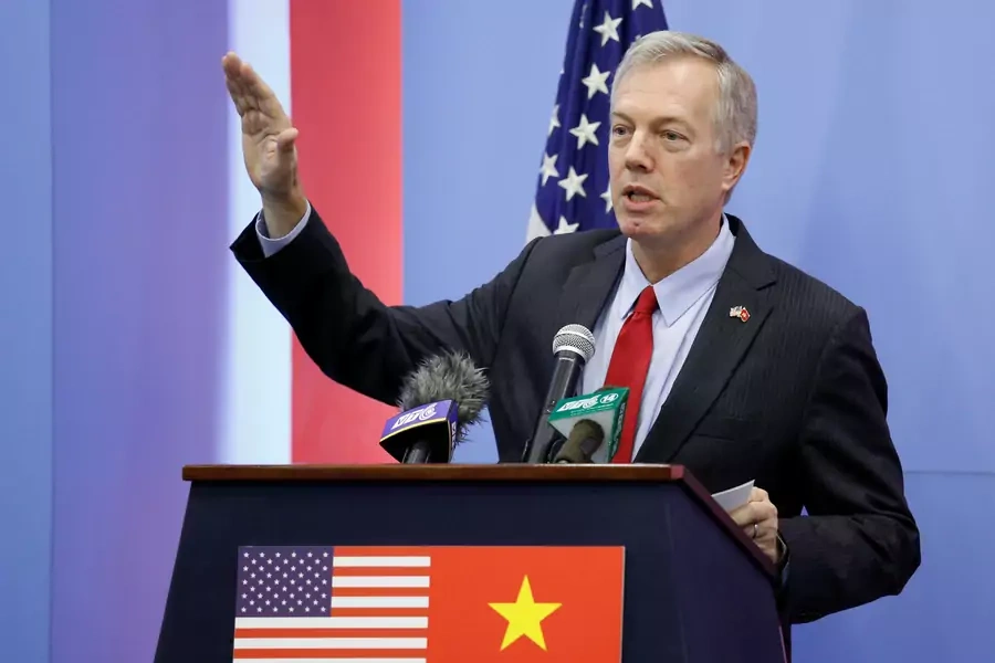 U.S. Ambassador to Vietnam, Ted Osius, speaks during a news conference in Hanoi, Vietnam on November 2, 2017.