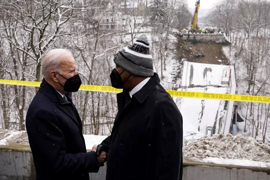 U.S. President Joe Biden touts "Infrastructure Investment and Jobs Act" during visit to Pittsburgh, Pennsylvania