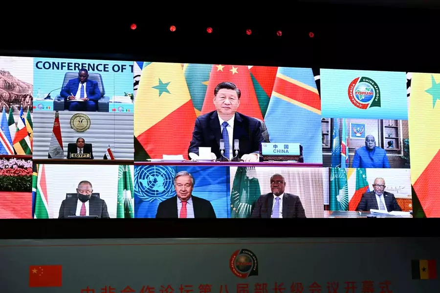 Leaders from several states and international organizations attend the opening of the Forum on China-Africa Cooperation (FOCAC) via video link in Dakar, Senegal, on November 29, 2021.