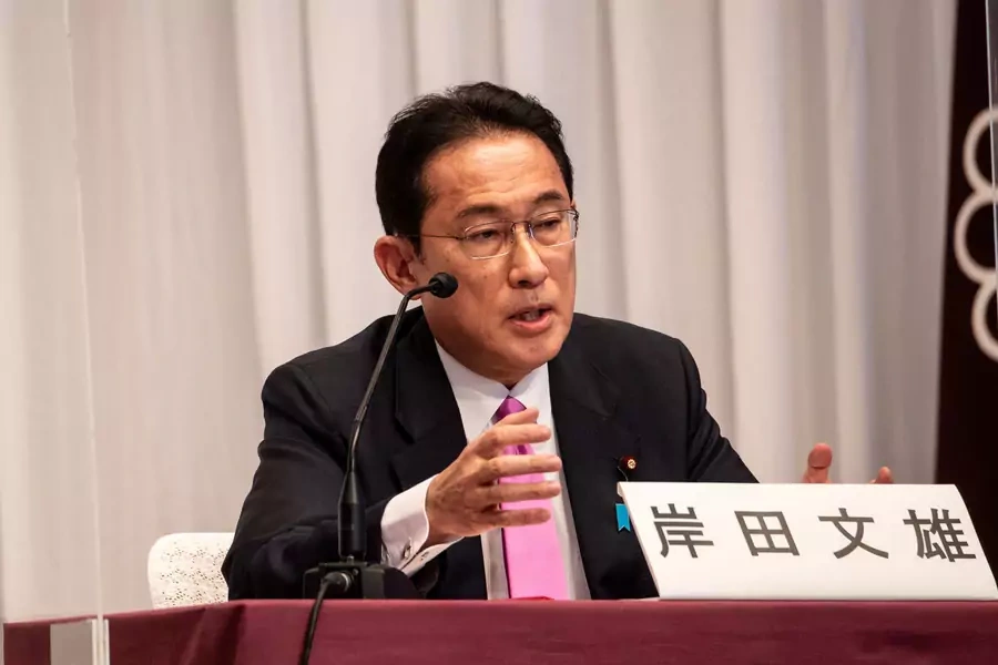 Japanese Prime Minister Fumio Kishida at a Debate 