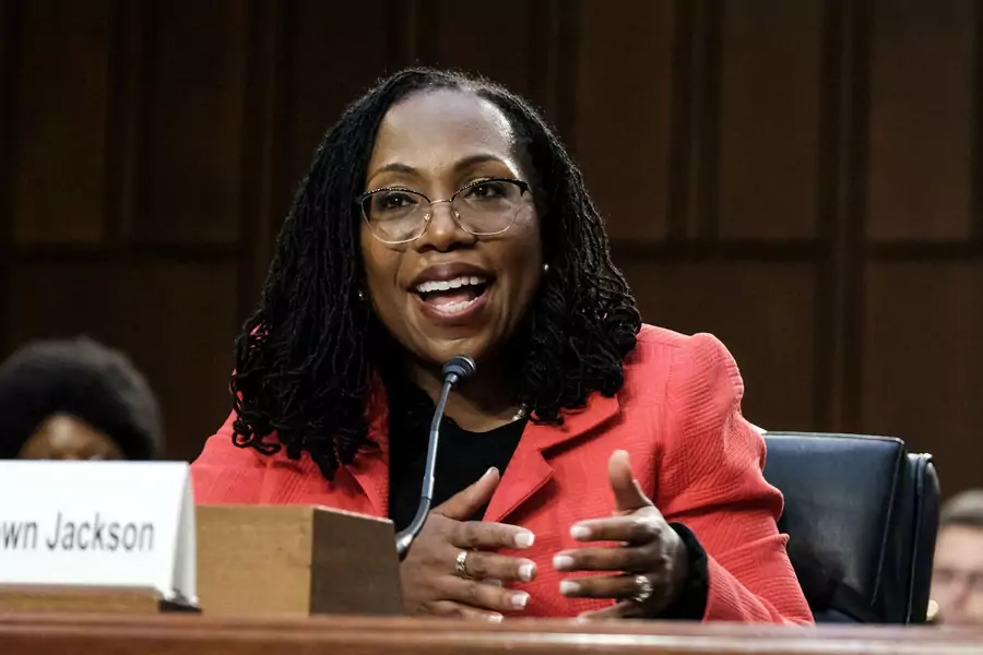Judge Ketanji Brown Jackson testifies during the Senate Judiciary Committee's confirmation hearing on her nomination to the U.S. Supreme Court, on Capitol Hill in Washington, DC on March 22, 2022.