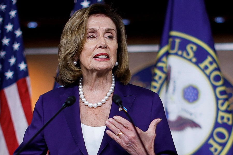 U.S. Speaker of the House Nancy Pelosi addresses reporters during a news conference in the U.S. Capitol in July 2022.