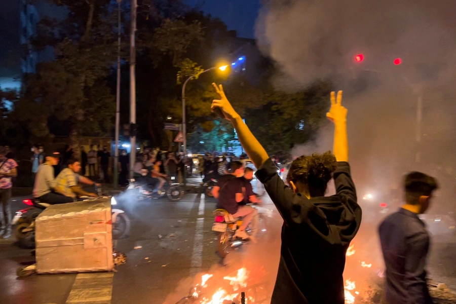 Protest over the death of Mahsa Amini, in Tehran