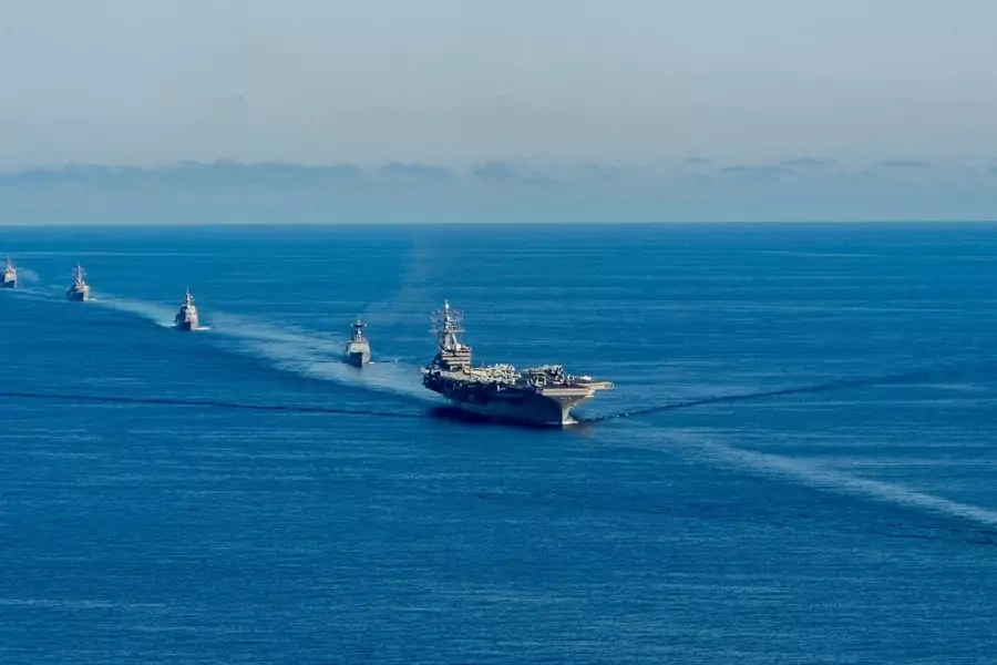 USS Ronald Reagan in waters east of the Korean Peninsula.