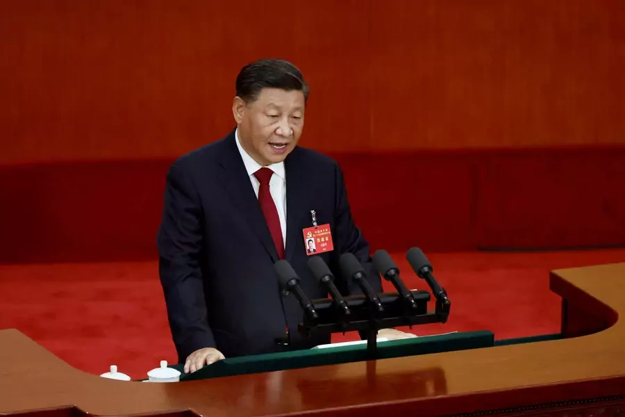 Chinese President Xi Jinping speaks during the opening ceremony of the 20th National Congress of the Communist Party of China, at the Great Hall of the People in Beijing, China, October 16, 2022.