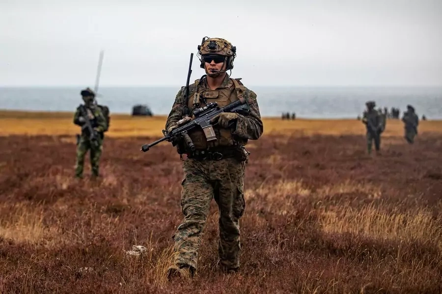 Marine Corps Sgt. Anthony T. Ruiz on a training exercise near Kristianstad, Sweden