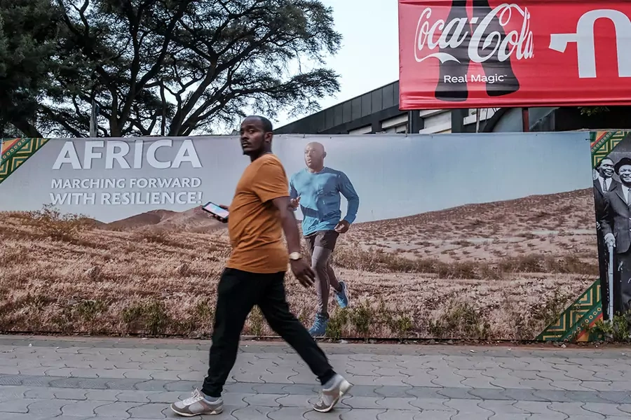 A man walks in Addis Ababa, Ethiopia, on May 24, 2022.