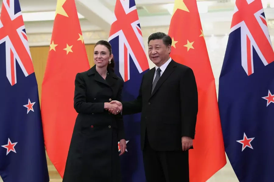 Chinese President Xi Jinping and New Zealand Prime Minister Jacinda Ardern shake hands before the meeting at the Great Hall of the People in Beijing, China, on April 1, 2019.