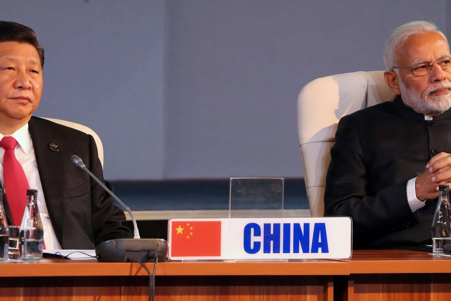 Indian Prime Minister Narendra Modi and China's President Xi Jinping attend the BRICS summit meeting in Johannesburg, South Africa, July 27, 2018.