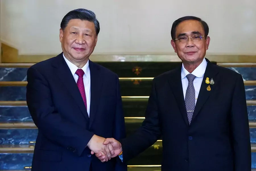 Chinese President Xi Jinping meets with Thai Prime Minister Prayuth Chan-ocha on the sidelines of the Asia-Pacific Economic Cooperation (APEC) summit in Bangkok, Thailand, on November 19, 2022.