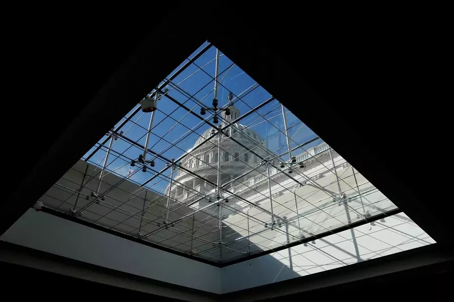 The U.S. Capitol dome on the first day the federal government has re-opened following a 16-day shutdown on 17 October, 2013