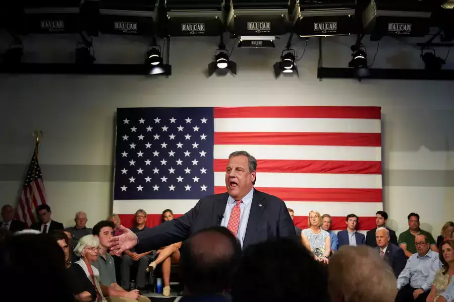 Former Governor Chris Christie announces his candidacy for president in Manchester, New Hampshire, on June 6, 2023. 