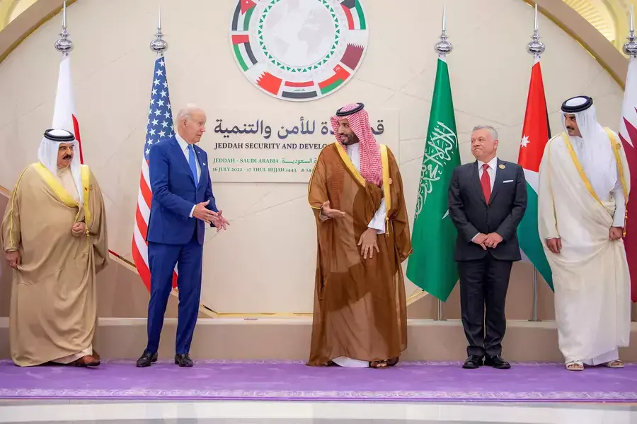 Saudi Crown Prince Mohammed bin Salman and U.S. President Joe Biden meet ahead of the Jeddah Security and  Development Summit in Jeddah, Saudi Arabia, on July 16, 2022.