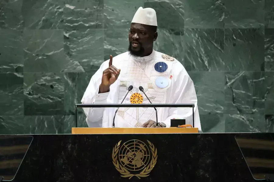 Guinea's President Mamadi Doumbouya addresses the 78th session of the UN General Assembly in New York City, on September 21, 2023.