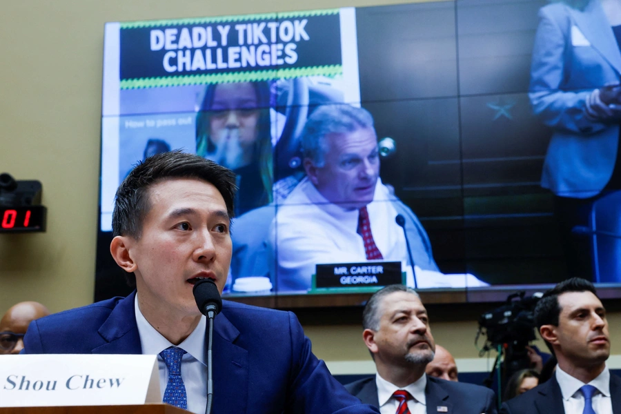 TikTok Chief Executive Shou Zi Chew testifies before a House Energy and Commerce Committee hearing entitled "TikTok: How Congress Can Safeguard American Data Privacy and Protect Children From Online Harms," in Washington DC, on March 23, 2023.