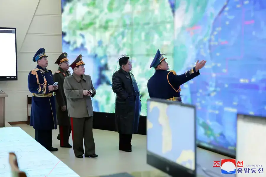 North Korean leader Kim Jong Un visits the Korean People's Army Air Force headquarters on the occasion of Aviation Day in North Korea, released by North Korea's Korean Central News Agency on December 1, 2023.