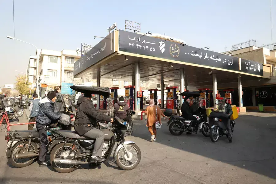 People wait at a gas station during gas station disruption in Tehran, Iran on December 18, 2023.