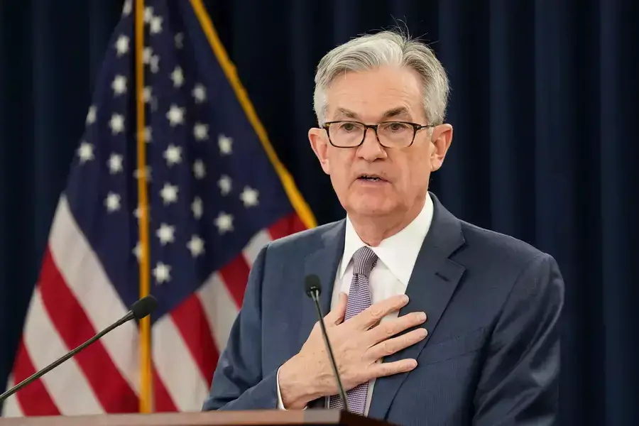 U.S. Federal Reserve Chai Jerome Powell speaks to reporters in Washington, D.C.