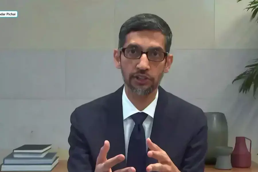 Google CEO Sundar Pichai testifies remotely as a U.S. House of Representatives committee hearing on social media and misinformation