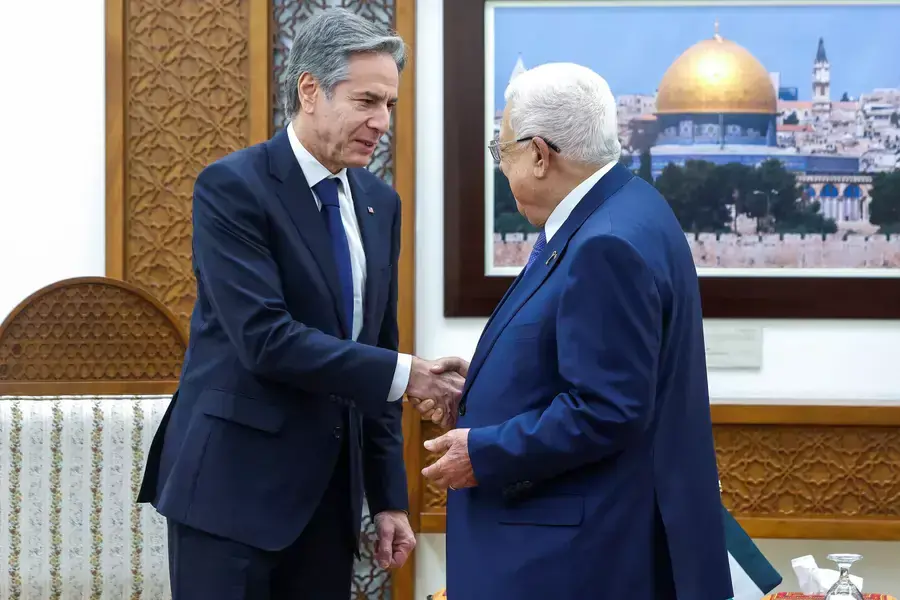 U.S. Secretary of State Antony Blinken and Palestinian Authority President Mahmoud Abbas meeting in Ramallah, West Bank.