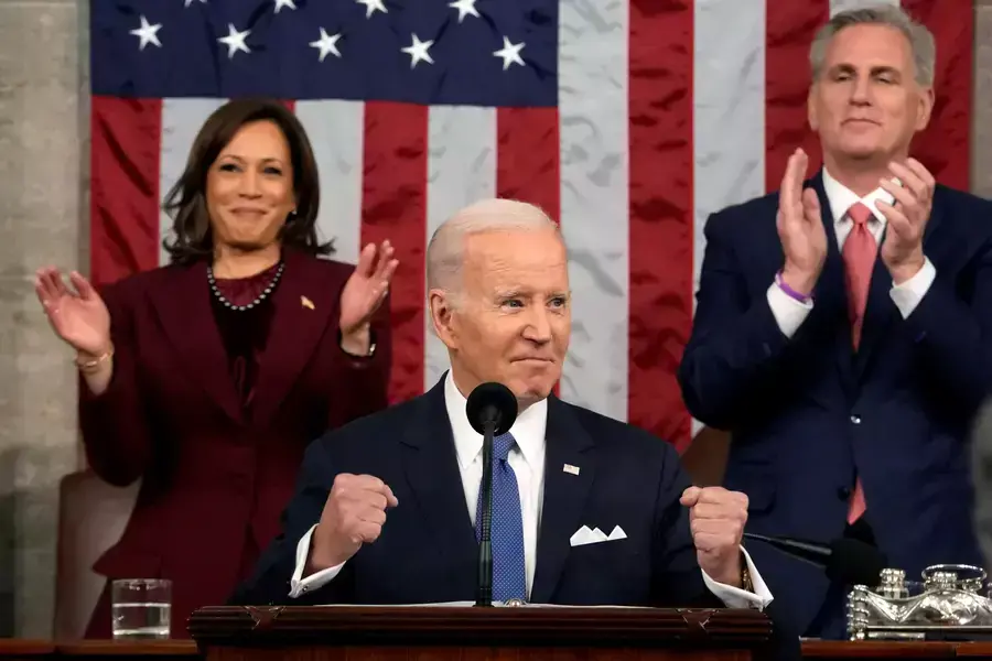 President Biden delivers the State of the Union address to a joint session of Congress on February 7, 2023.