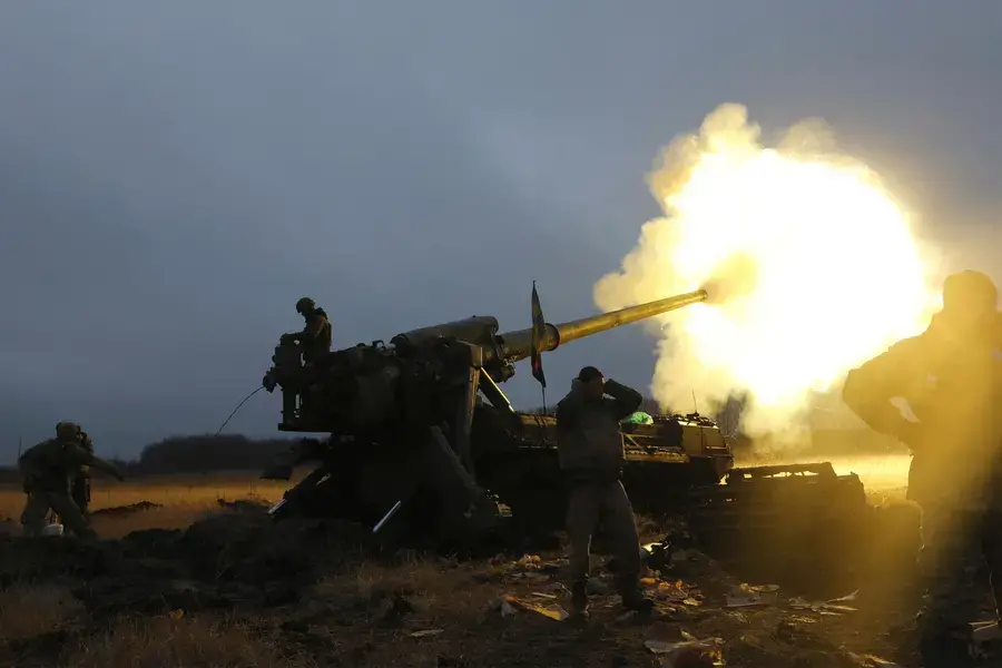 Ukrainian soldiers with the 43rd Heavy Artillery Brigade fire a projectile cannon in Bakhmut, Ukraine, on December 26, 2022. 