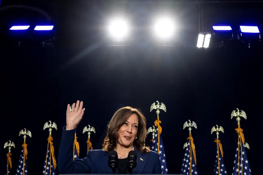 Vice President Kamala Harris speaks to supporters at her first campaign event as a candidate for president in West Allis, Wisconsin on July 23, 2024
