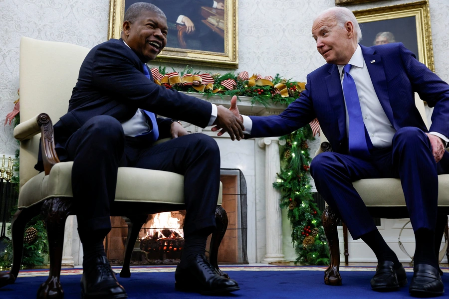 President Joe Biden meets with Angola's President Joao Lourenco in the Oval Office at the White House in Washington, DC, on November 30, 2023